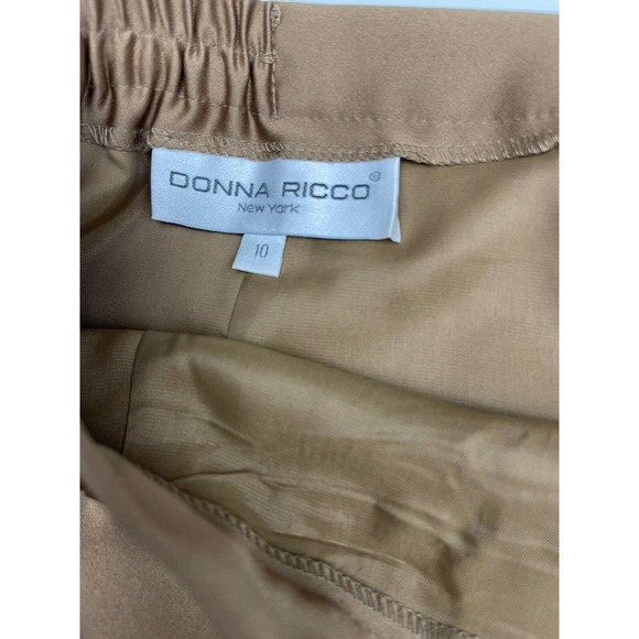 DONNA RICCO Golden Brown Dressy Cocktail Long Skirt Suit Size 10 - Picture 7 of 16